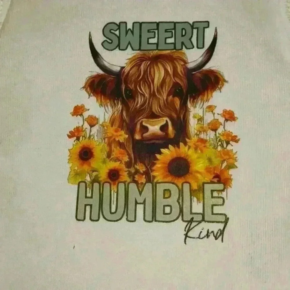 NWOT - Handmade White New Born Bodysuit - Sweert, Humble, Kind - Picture 1 of 5